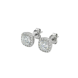 Cushion Halo Diamond Earrings