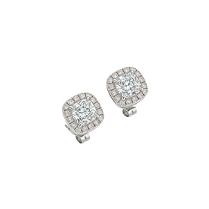 Cushion Halo Diamond Earrings2