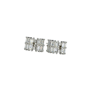 Emerald-Cut Diamond Hoop Earrings