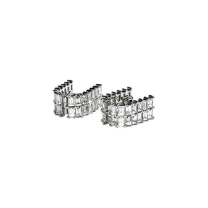 Emerald-Cut Diamond Hoop Earrings