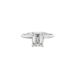 Emerald Solitaire Lab-Grown Diamond Ring