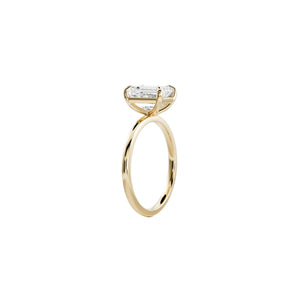 Emerald Solitaire Lab-Grown Diamond Ring