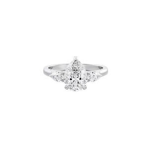 Pear Trilogy Lab-Grown Diamond Ring in Platinum