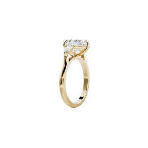 Pear trilogy lab-grown diamond ring in 18K yellow gold