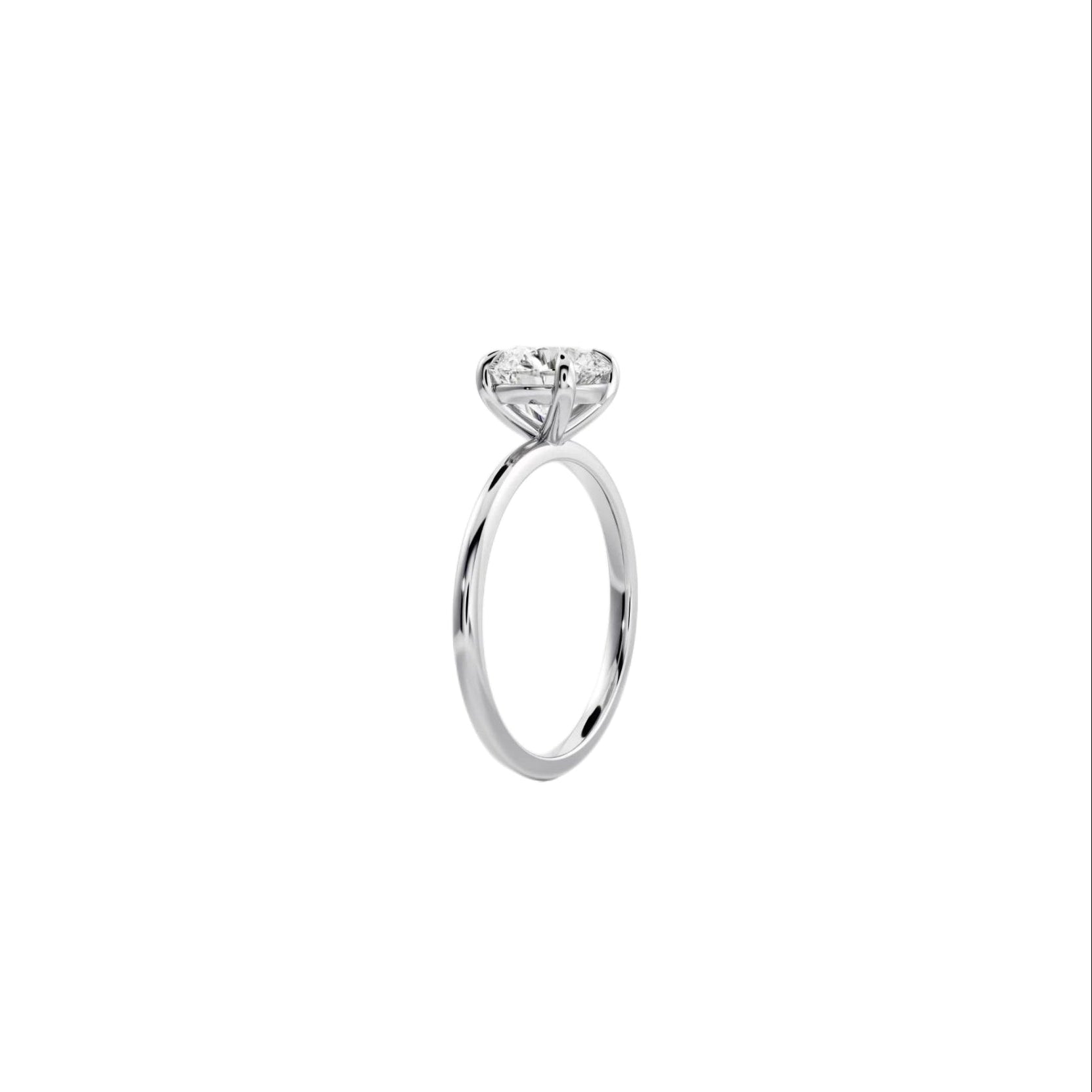 Round Solitaire Lab-Grown Diamond Ring In Platinum