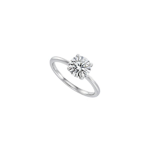 Round Solitaire Lab-Grown Diamond Ring In Platinum