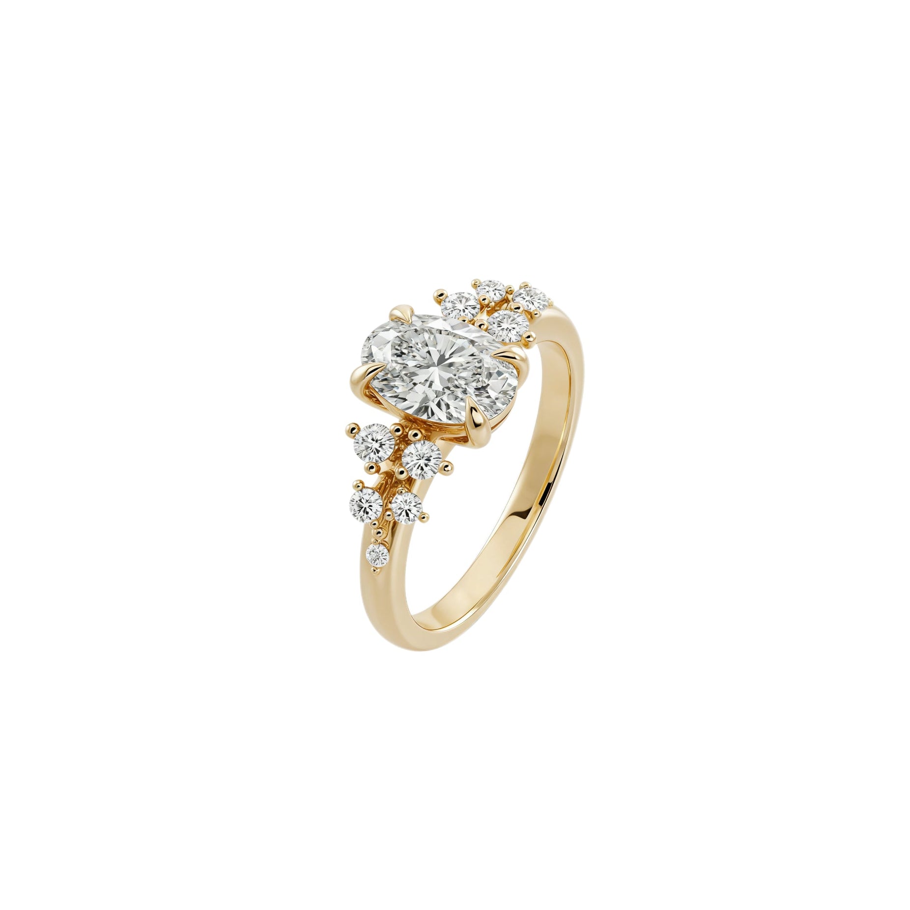 Oval with round brilliant accents
