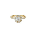 Cushion Halo Ring with Pavé Band