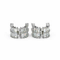 Emerald-Cut Diamond Hoop Earrings