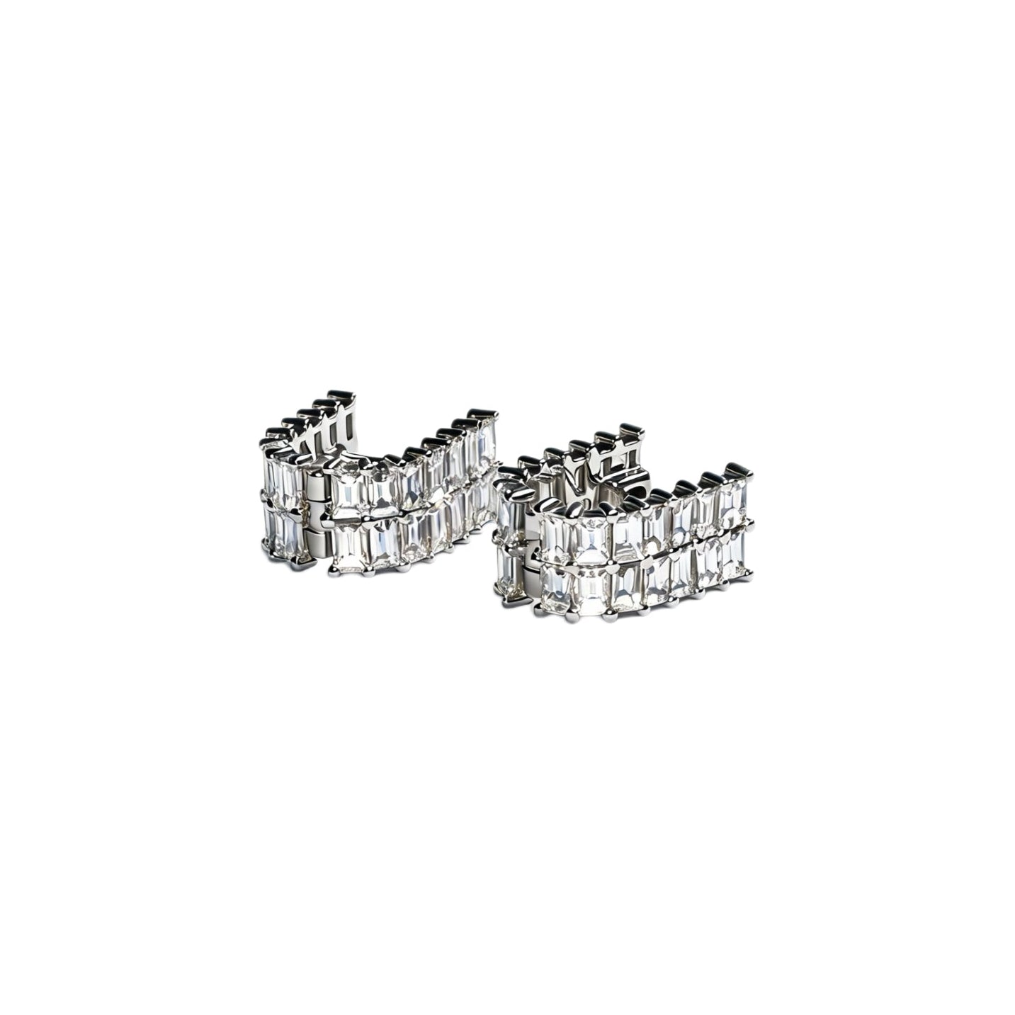 Emerald-Cut Diamond Hoop Earrings