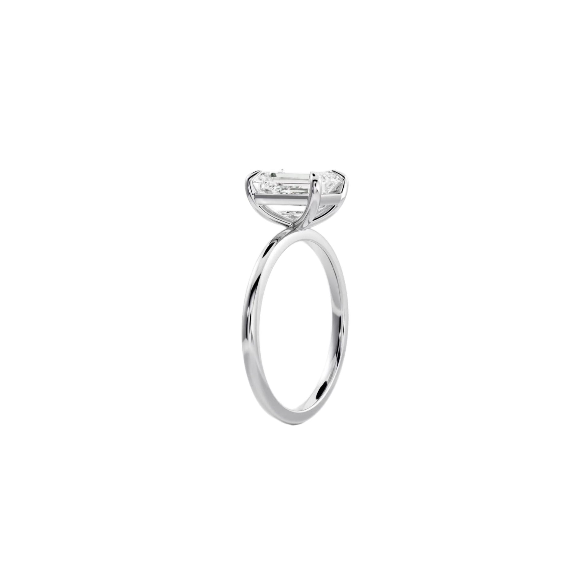 Emerald Solitaire Lab-Grown Diamond Ring