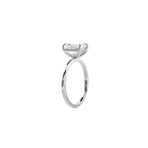Emerald Solitaire Lab-Grown Diamond Ring