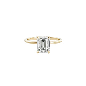 Emerald Solitaire Lab-Grown Diamond Ring