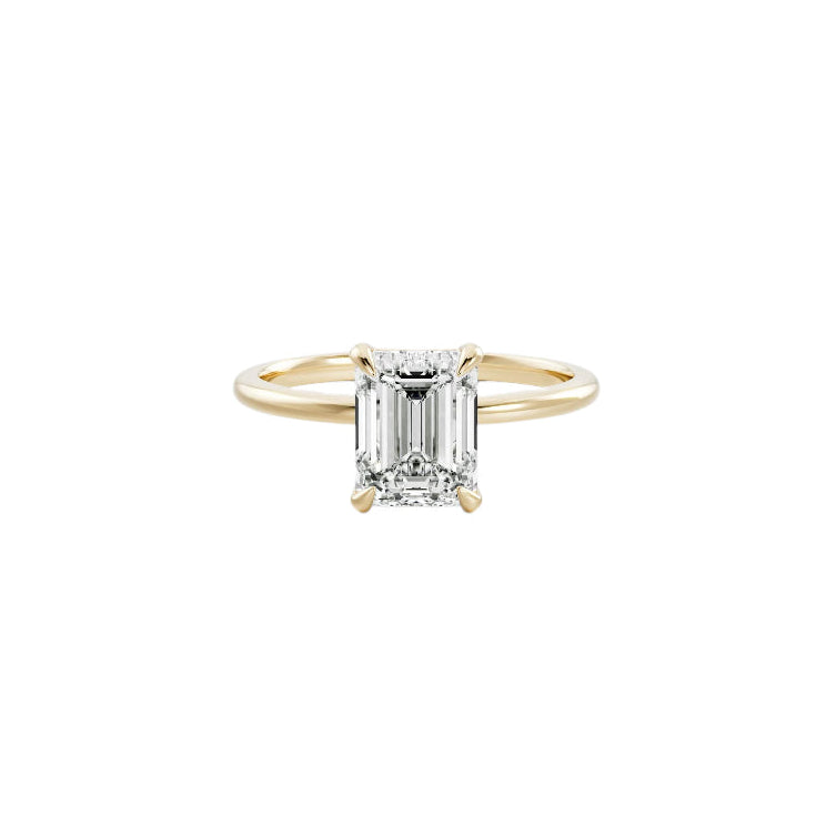 Emerald Solitaire Lab-Grown Diamond Ring