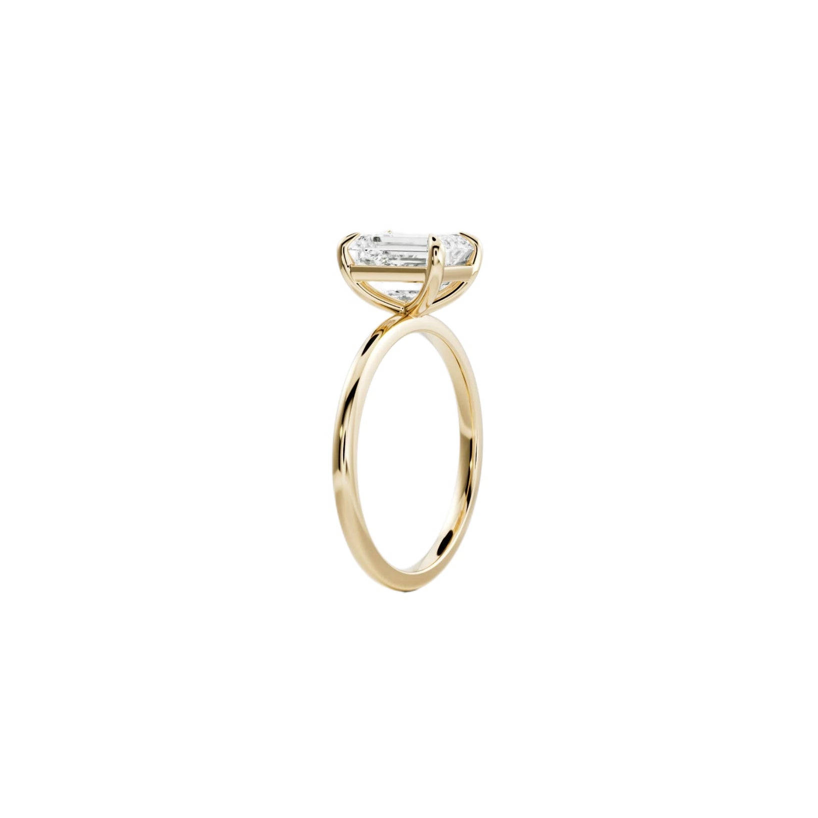 Emerald Solitaire Lab-Grown Diamond Ring