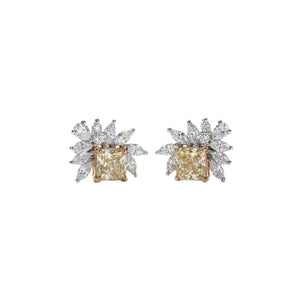 Golden Starburst Yellow Diamond Earring