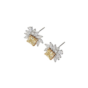 Golden Starburst Yellow Diamond Earring