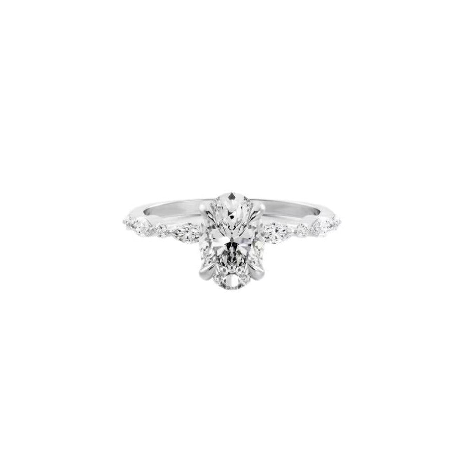 Oval With Marquise And Round Brilliant Band In Platinum