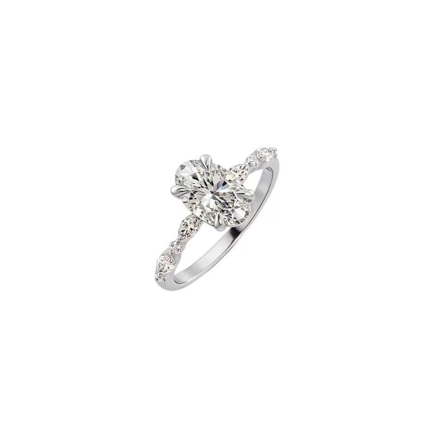 Oval With Marquise And Round Brilliant Band In Platinum