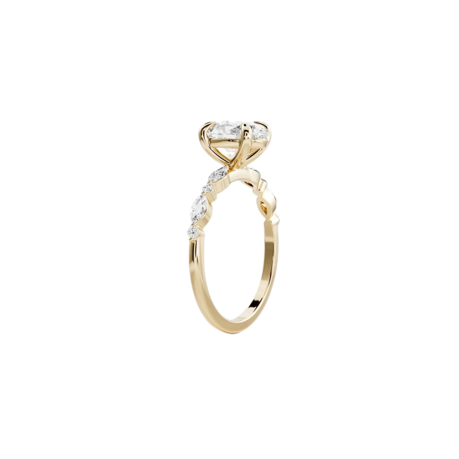 Oval with Marquise and round brilliant band