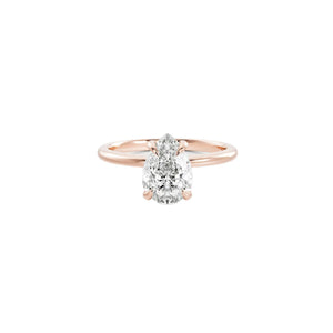 Pear Solitaire Lab-Grown Diamond Ring in 18K Rose Gold