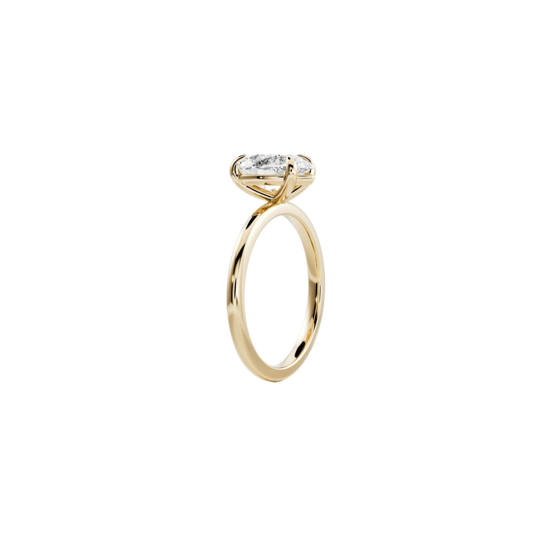 Pear Solitaire Lab-Grown Diamond Ring in 18K Yellow Gold