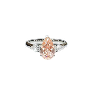 Pear tilogy-pink diamond ring