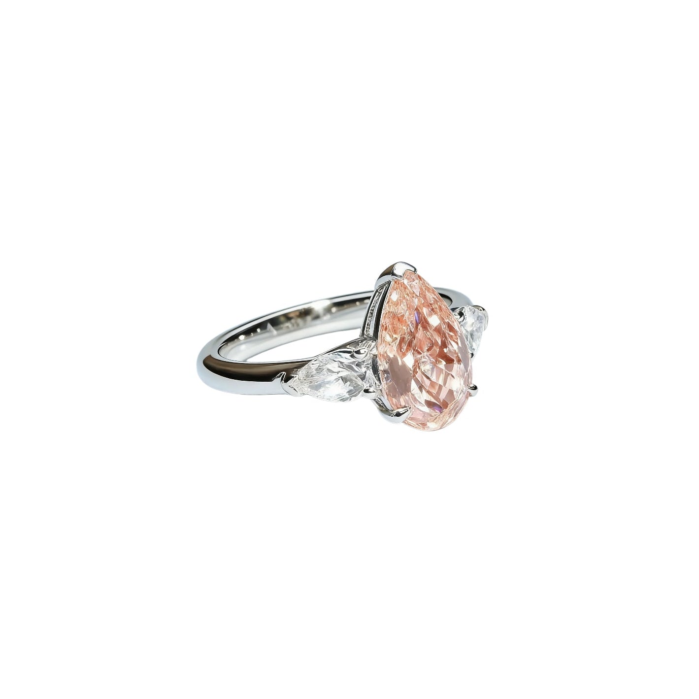 Pear tilogy-pink diamond ring