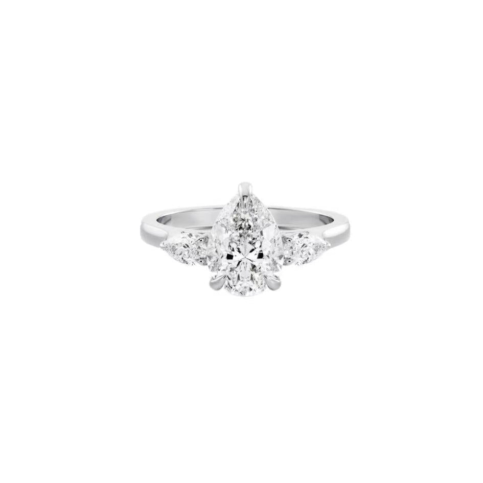 Pear Trilogy Lab-Grown Diamond Ring in Platinum