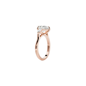 Pear trilogy lab-grown diamond ring in 18K rose gold