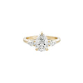 Pear trilogy lab-grown diamond ring in 18K yellow gold