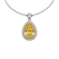 Radiant Pear Yellow Diamond Pendant Necklace
