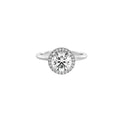 Round Halo Lab-Grown Diamond Ring In Platinum
