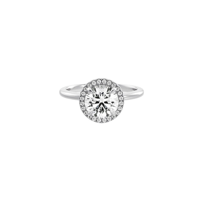 Round Halo Lab-Grown Diamond Ring In Platinum