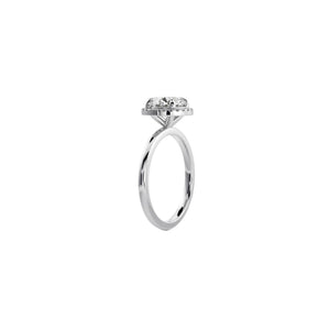 Round Halo Lab-Grown Diamond Ring In Platinum