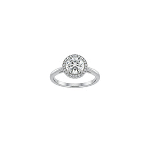 Round Halo Lab-Grown Diamond Ring In Platinum