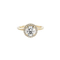 Round Halo Lab-Grown Diamond Ring in 18K Yellow Gold
