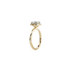 Round Halo Lab-Grown Diamond Ring in 18K Yellow Gold