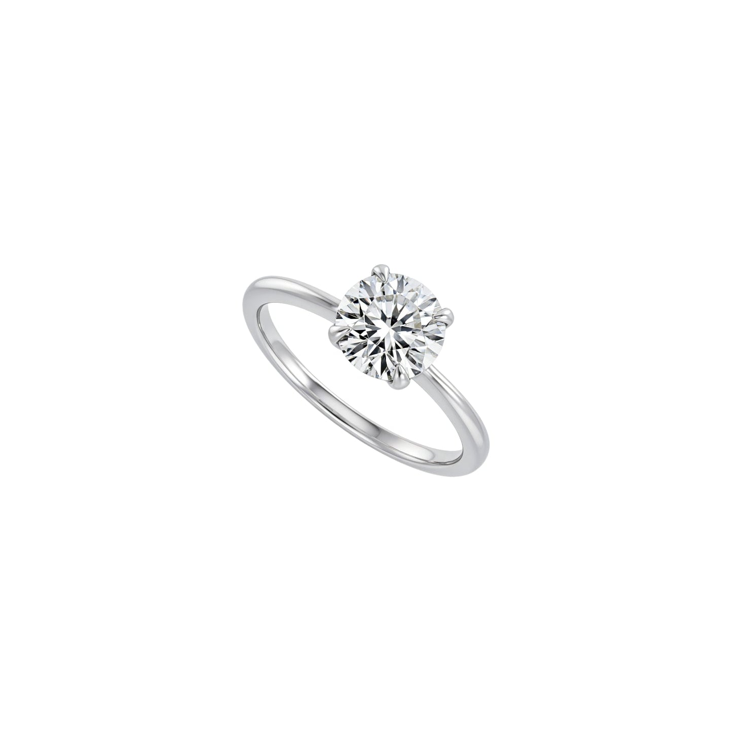 Round Solitaire Lab-Grown Diamond Ring In Platinum