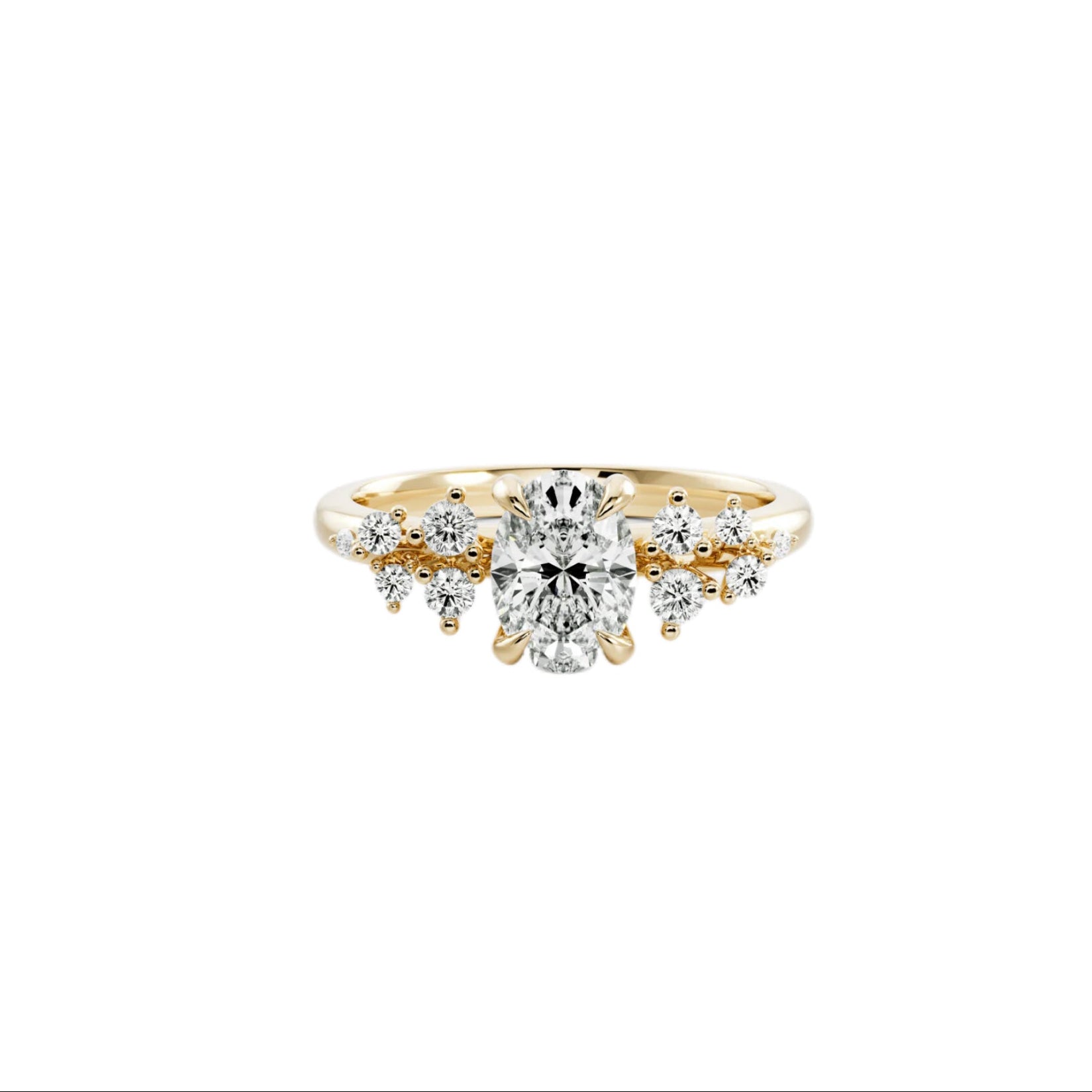Oval with round brilliant accents