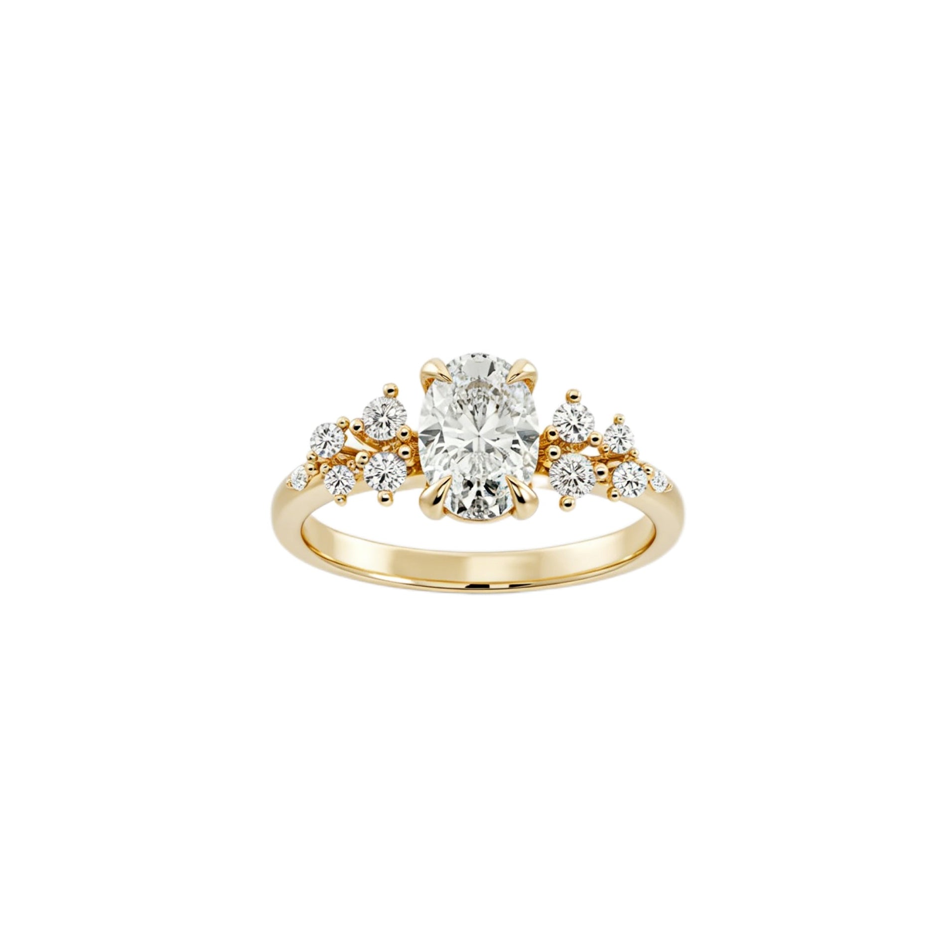 Oval with round brilliant accents